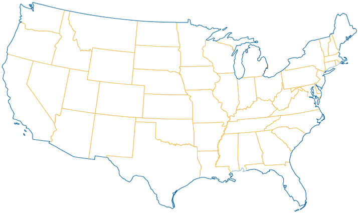 Mapa de EEUU en blanco