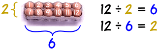 divide huevos 12, 2x6