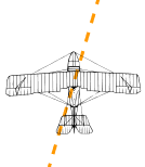 vector de un avión, adelante y un poco al costado