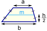 mediana trapezoidal a medio camino entre a y b