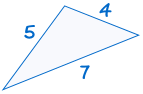 triángulo 5,4,7