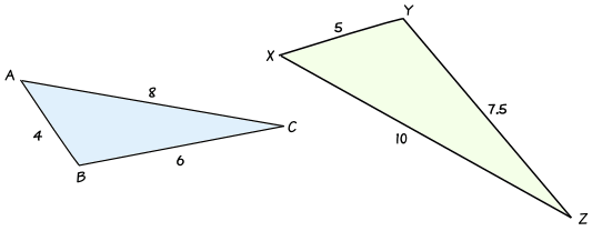 triángulos (4,6,8) y (5,7.5,10)