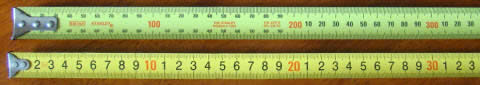 comparación de medidas mm y cm